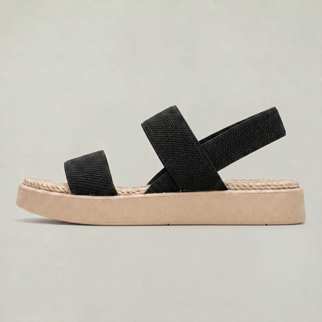 Women's Open Toe Platform Slide Sandals With Elastic Strap