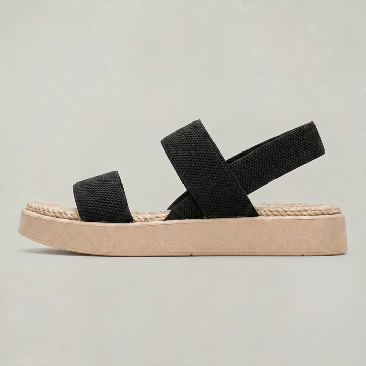 Women's Open Toe Platform Slide Sandals With Elastic Strap