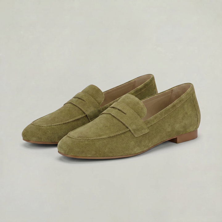 Women's Suede Slip-On Penny Loafers