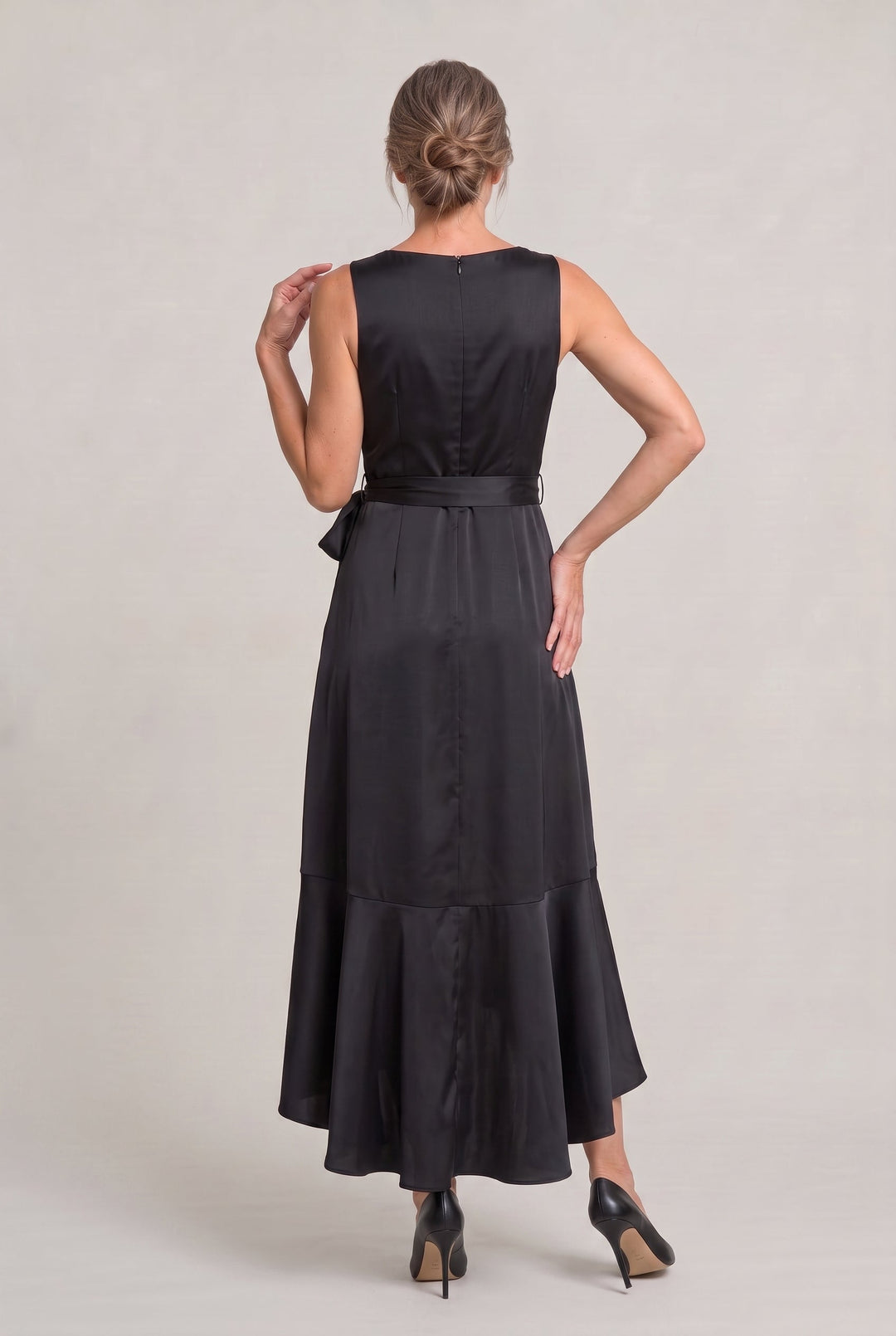 Women's Elegant Sleeveless Wrap Midi Dress