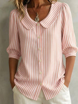 Barbara | Elegant Cotton Striped Blouse for Women