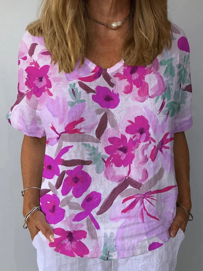 Lina | Relaxed Fit Retro Floral Women's Top