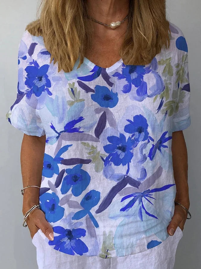 Lina | Relaxed Fit Retro Floral Women's Top