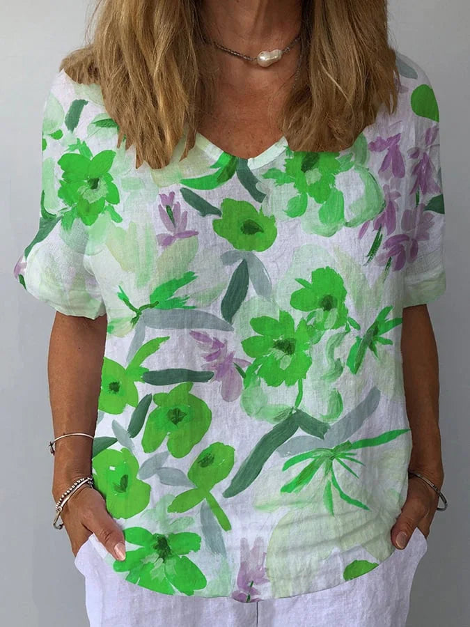 Lina | Relaxed Fit Retro Floral Women's Top
