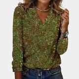 Zyvella | Sequin V-Neck Glitter Top