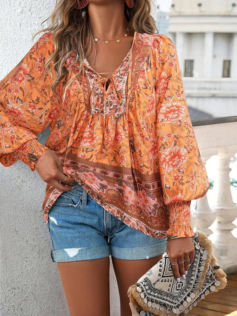 Lunara | Floral Puff Sleeve Summer Top