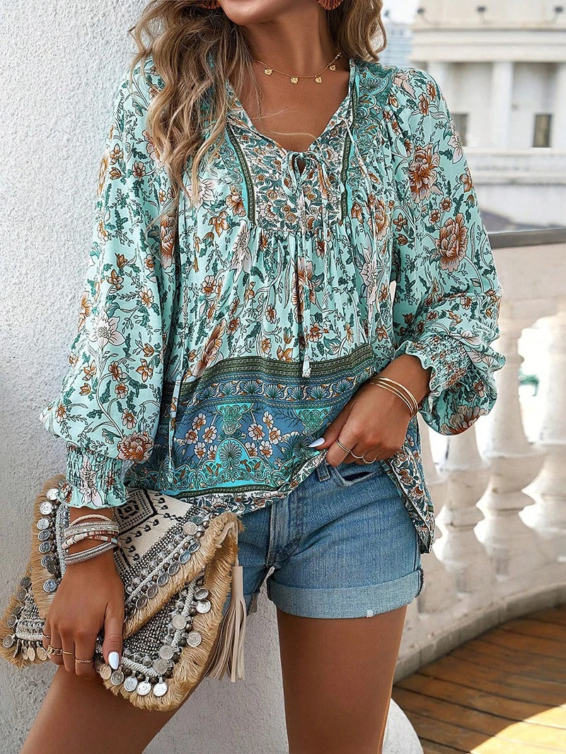 Lunara | Floral Puff Sleeve Summer Top