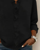 Livia | Elegant Ruffled V-Neck Women's Blouse
