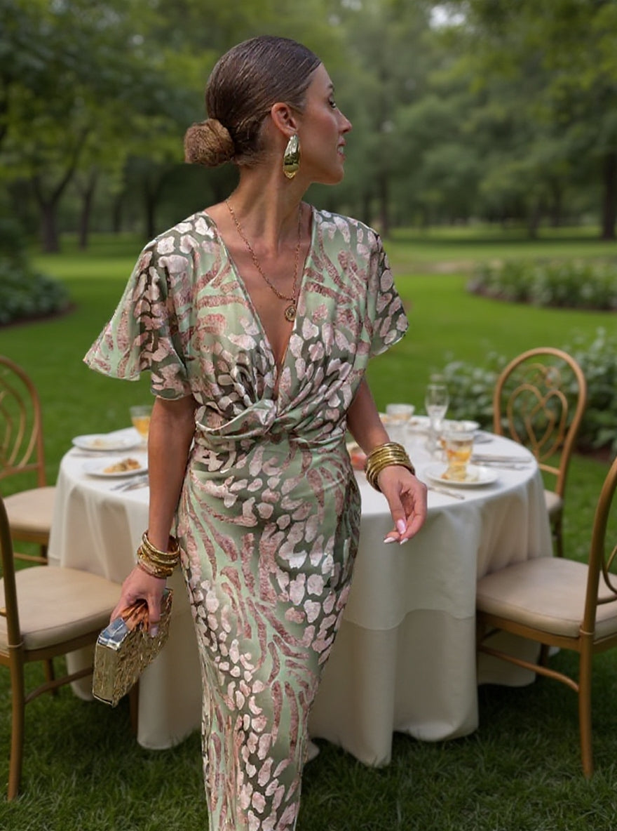 Clarissa | Elegant Twisted Knot Women's Dress for Wedding Guests
