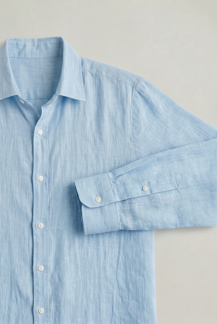 Men's Long Sleeve Linen Button Down Shirt