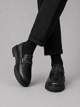 Men’s Chunky Sole Loafers – British Style Slip-On Shoes