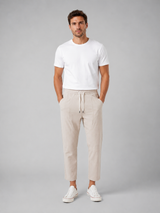 Men’s Drawstring Cropped Trousers – Relaxed Fit Summer Style