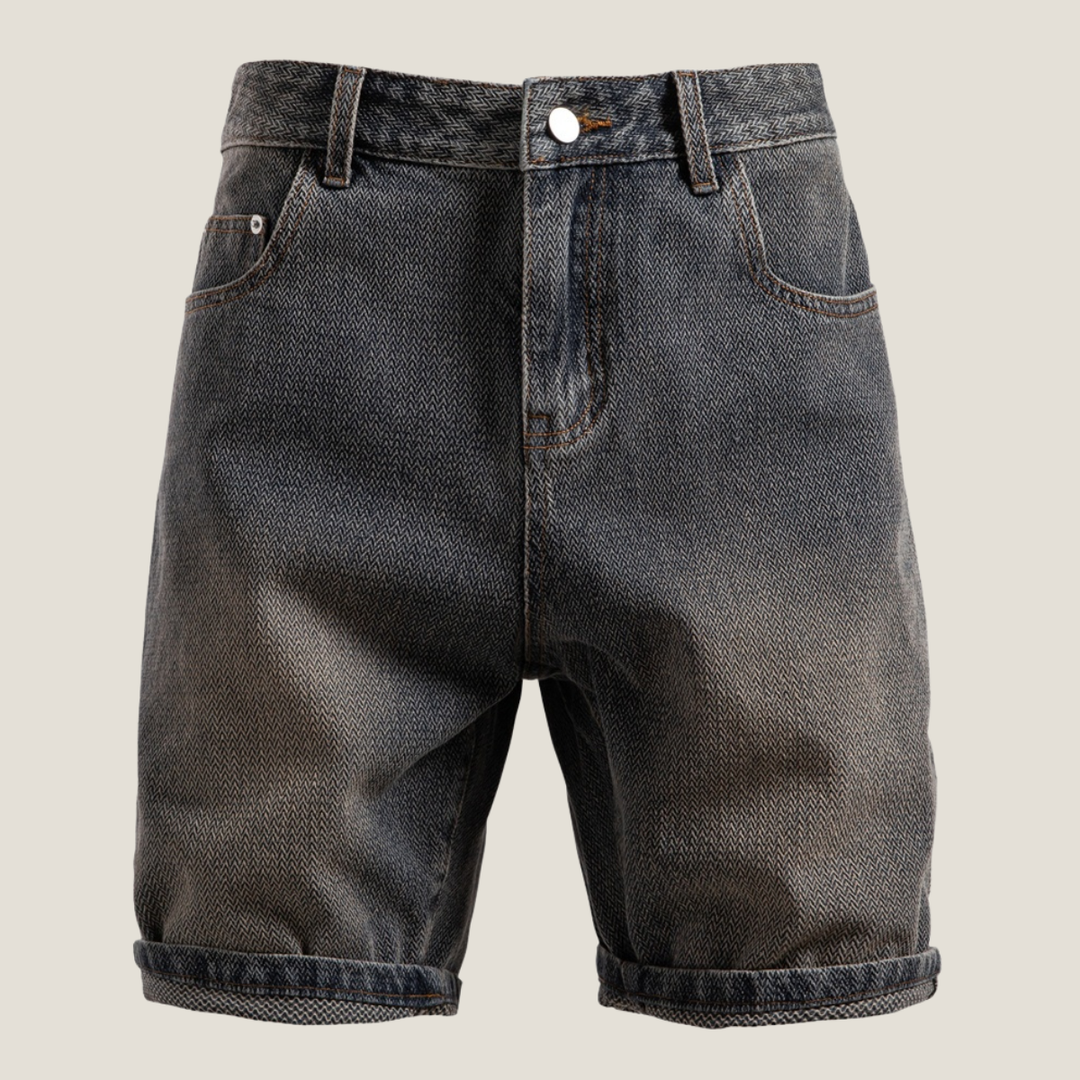 Men’s Denim Shorts – Relaxed Fit Rolled Hem Summer Style