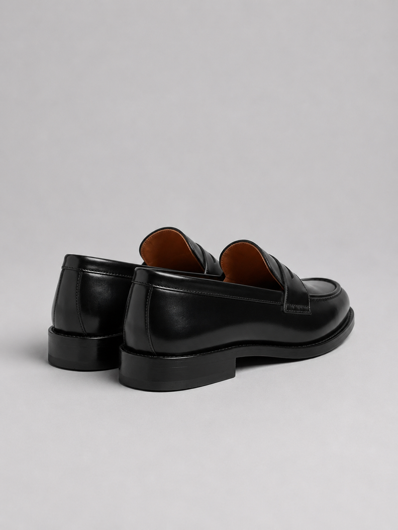 Men’s Leather Penny Loafers - Classic Formal Smart Casual Shoes