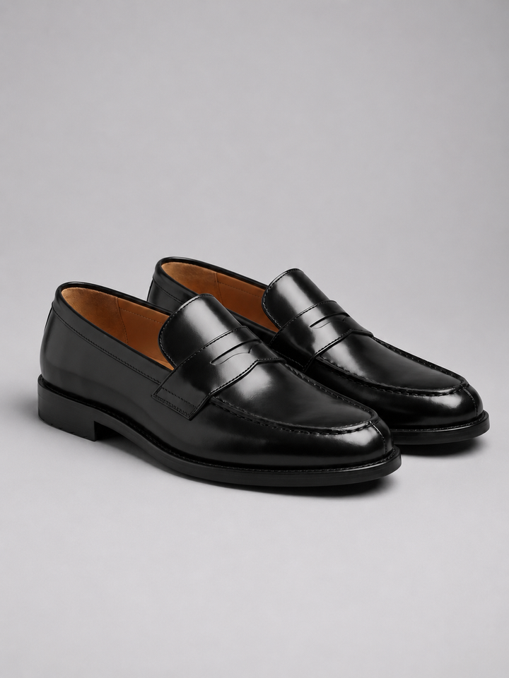 Men’s Leather Penny Loafers – Classic Formal Smart Casual Shoes