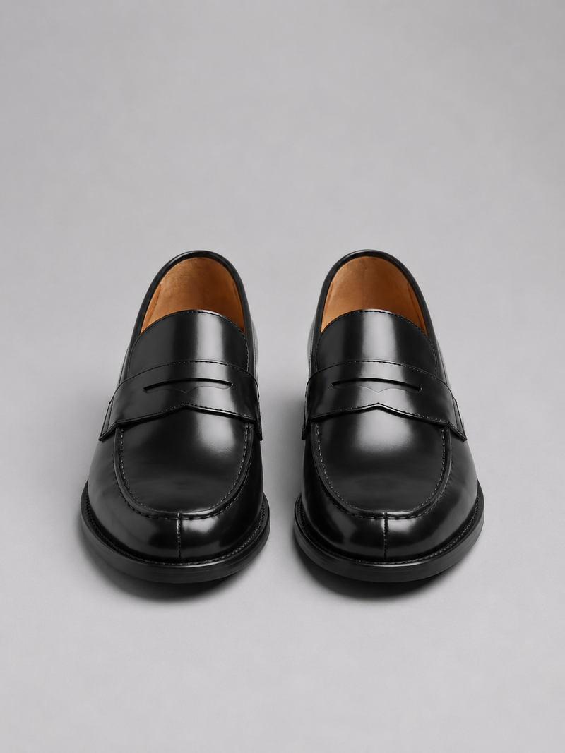 Men’s Leather Penny Loafers - Classic Formal Smart Casual Shoes