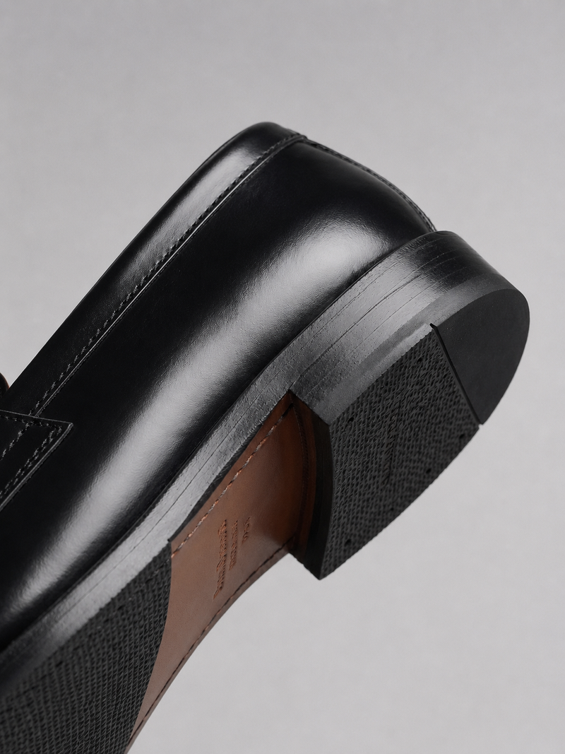Men’s Leather Penny Loafers - Classic Formal Smart Casual Shoes