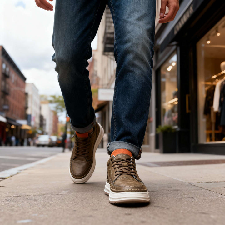 Men’s Leather Trainers – Cushioned Everyday Comfort