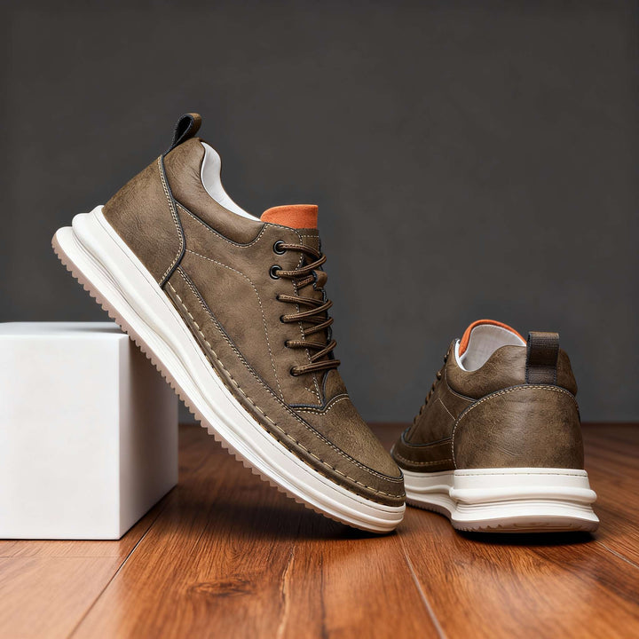 Men’s Leather Trainers – Cushioned Everyday Comfort