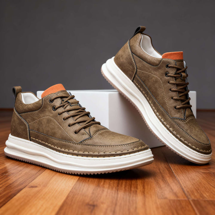 Men’s Leather Trainers – Cushioned Everyday Comfort