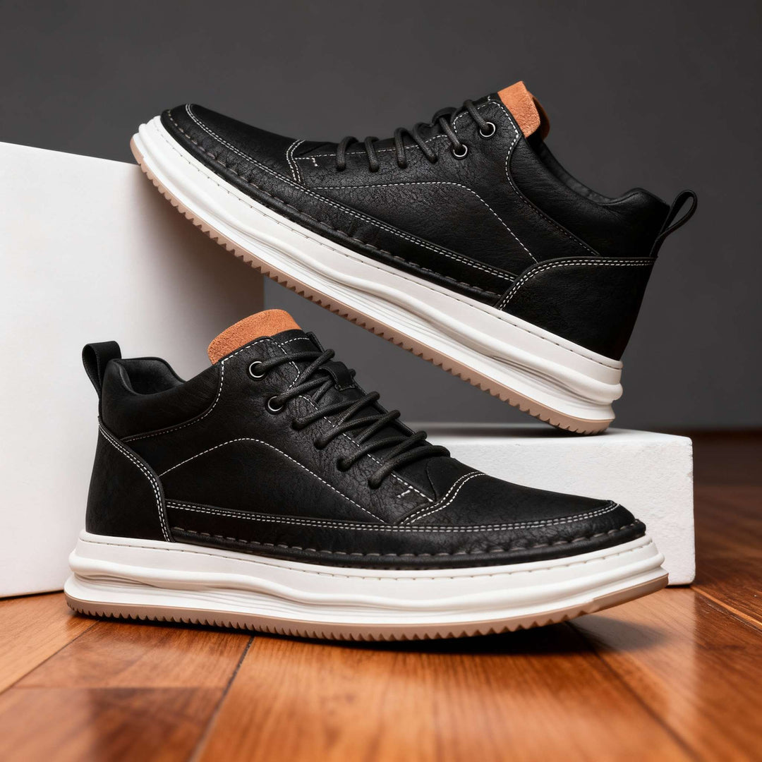 Men’s Leather Trainers – Cushioned Everyday Comfort