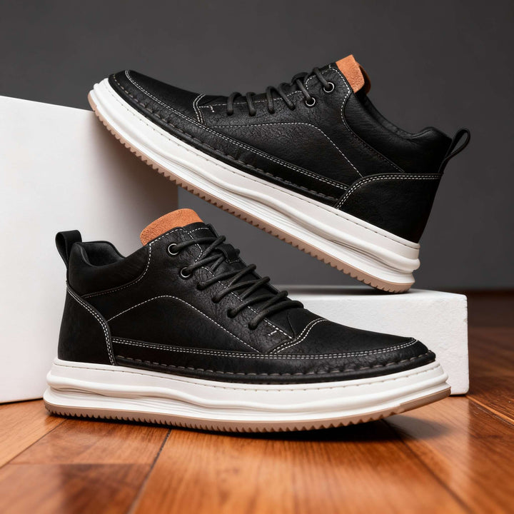 Men’s Leather Trainers – Cushioned Everyday Comfort