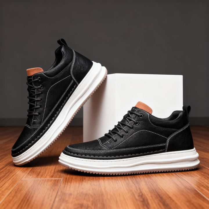 Men’s Leather Trainers – Cushioned Everyday Comfort
