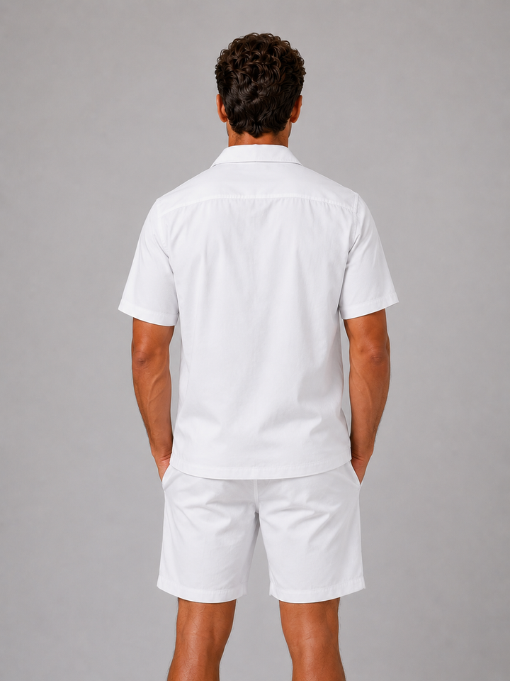 Men’s Linen Look Shirt & Shorts Co-Ord Set – Summer Style