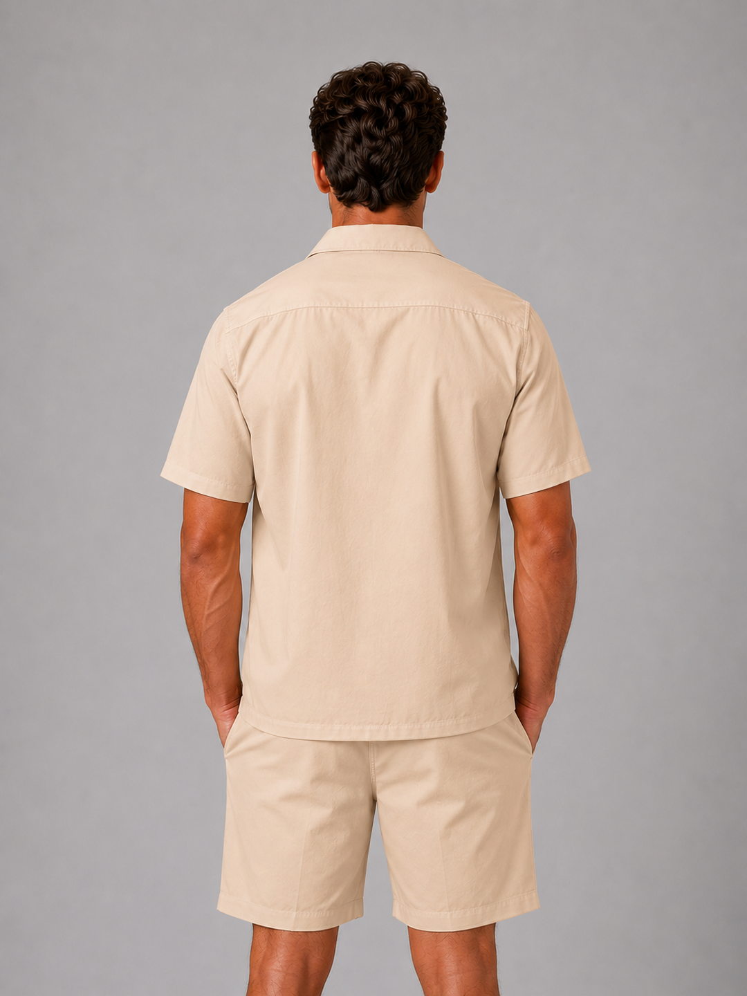 Men’s Linen Look Shirt & Shorts Co-Ord Set – Summer Style