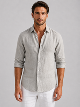 Men’s Linen Look Summer Shirt – Relaxed Fit Button-Up