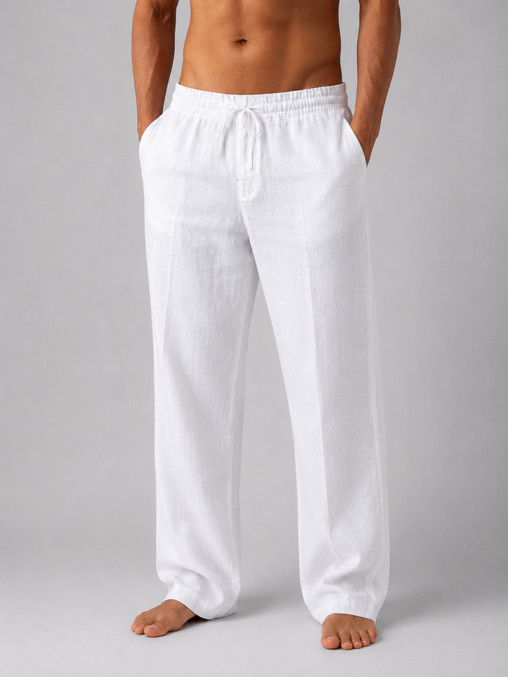 Men’s Linen Look Trousers – Relaxed Summer Fit