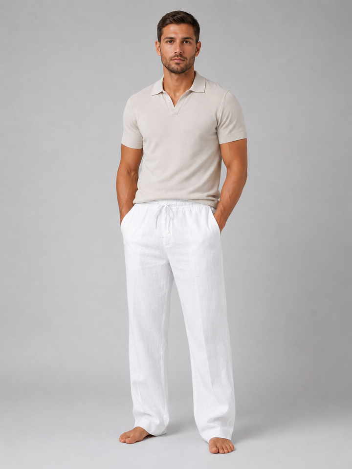 Men’s Linen Look Trousers – Relaxed Summer Fit