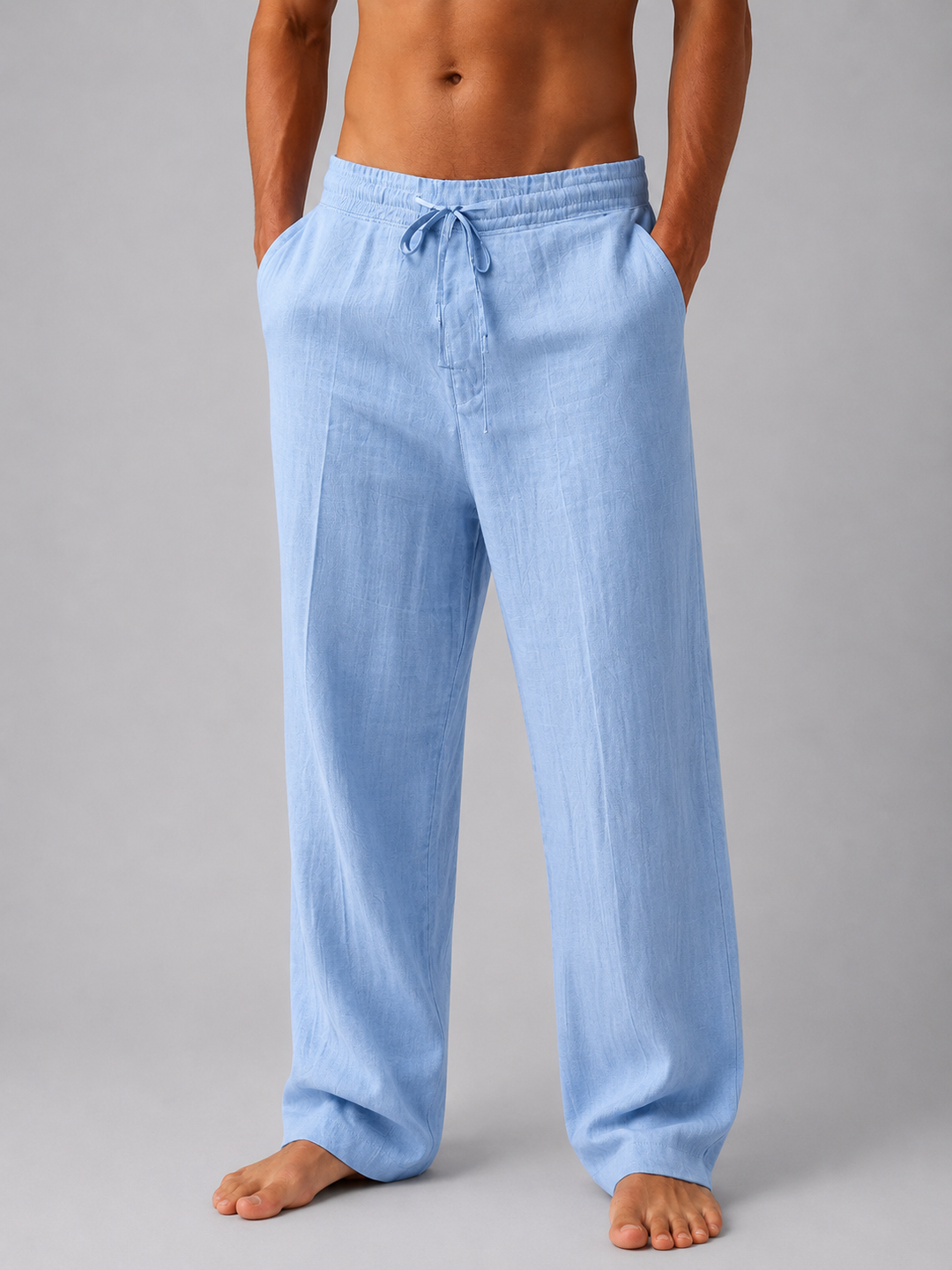 Men’s Linen Look Trousers – Relaxed Summer Fit