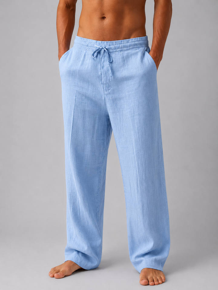 Men’s Linen Look Trousers – Relaxed Summer Fit