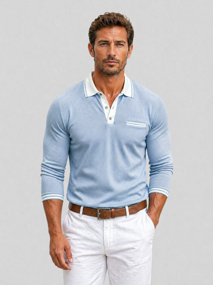 Men’s Long Sleeve Polo Shirt – Smart Casual Style