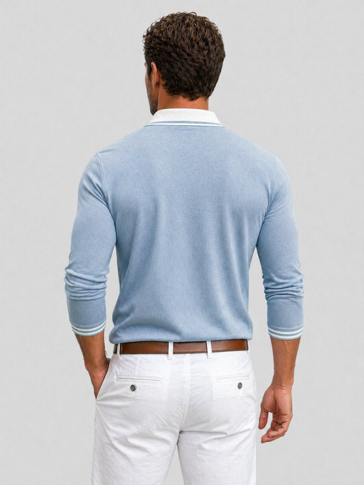 Men’s Long Sleeve Polo Shirt – Smart Casual Style