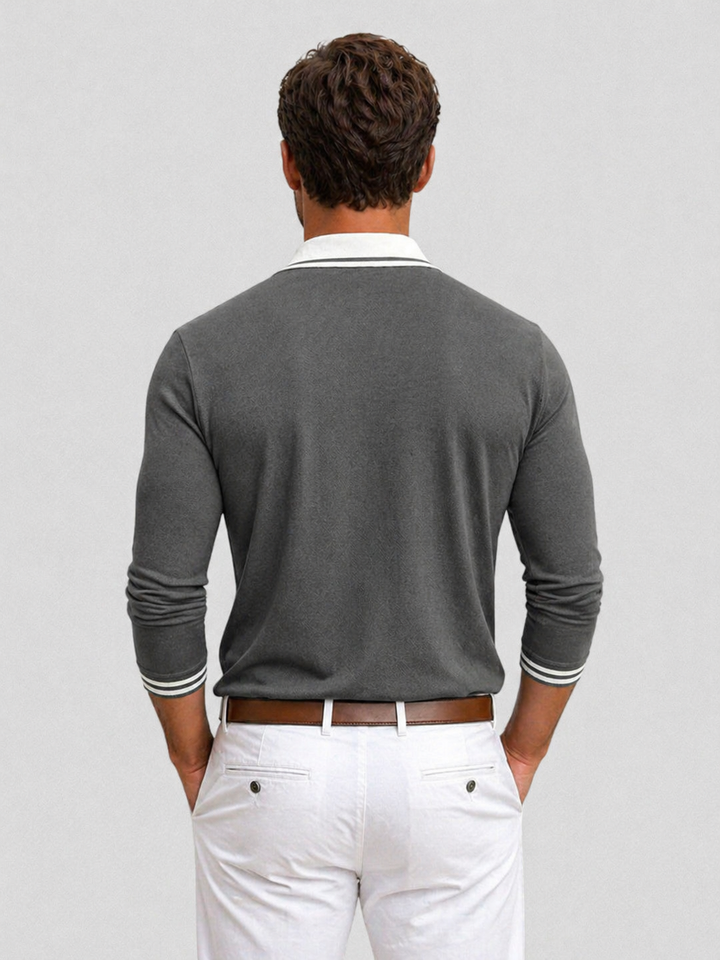 Men’s Long Sleeve Polo Shirt – Smart Casual Style