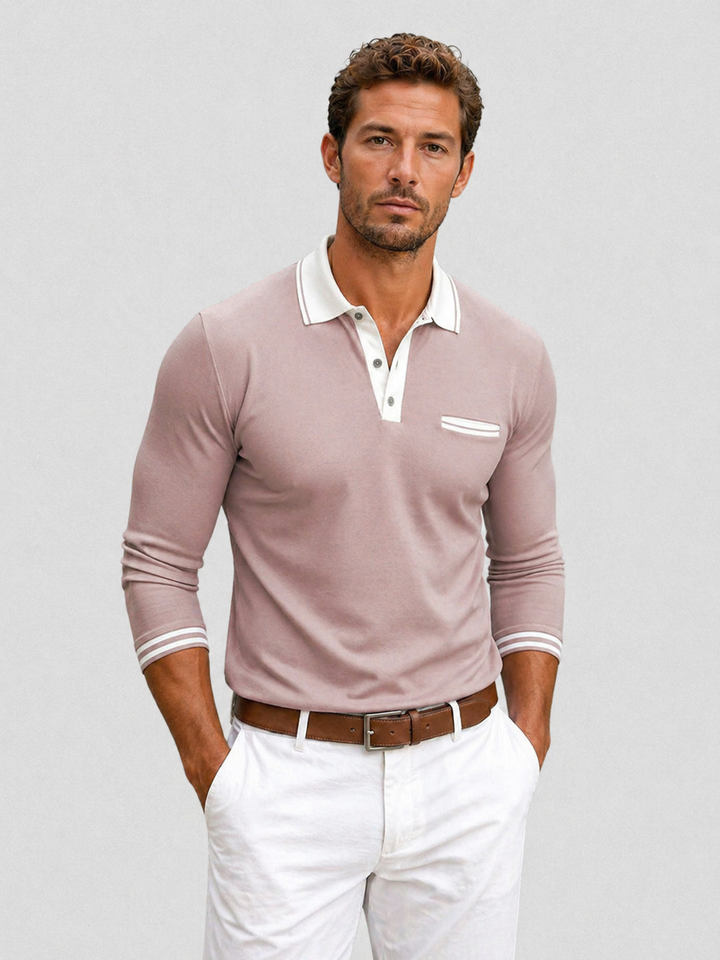 Men’s Long Sleeve Polo Shirt – Smart Casual Style