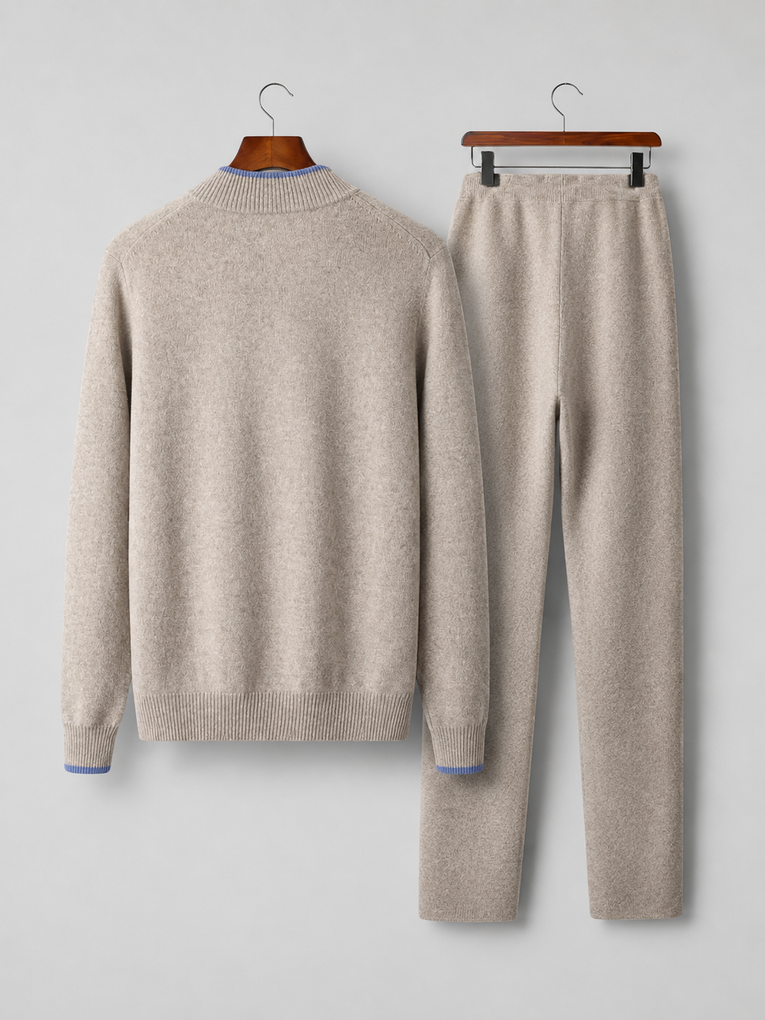 Men's Merino Wool Zip-Up Lounge Set – Soft Knit Relaxed Fit Co-Ord