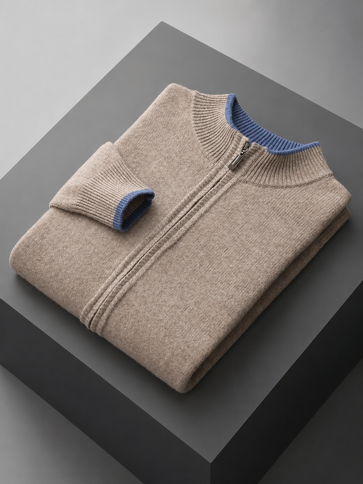 Men's Merino Wool Zip-Up Lounge Set – Soft Knit Relaxed Fit Co-Ord