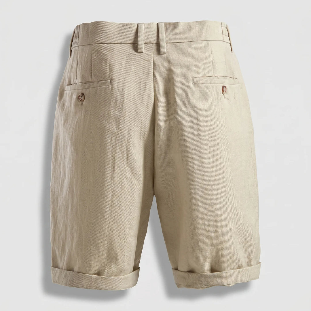 Men’s Pleated Linen Look Shorts – Tailored Summer Fit