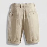 Men’s Pleated Linen Look Shorts – Tailored Summer Fit