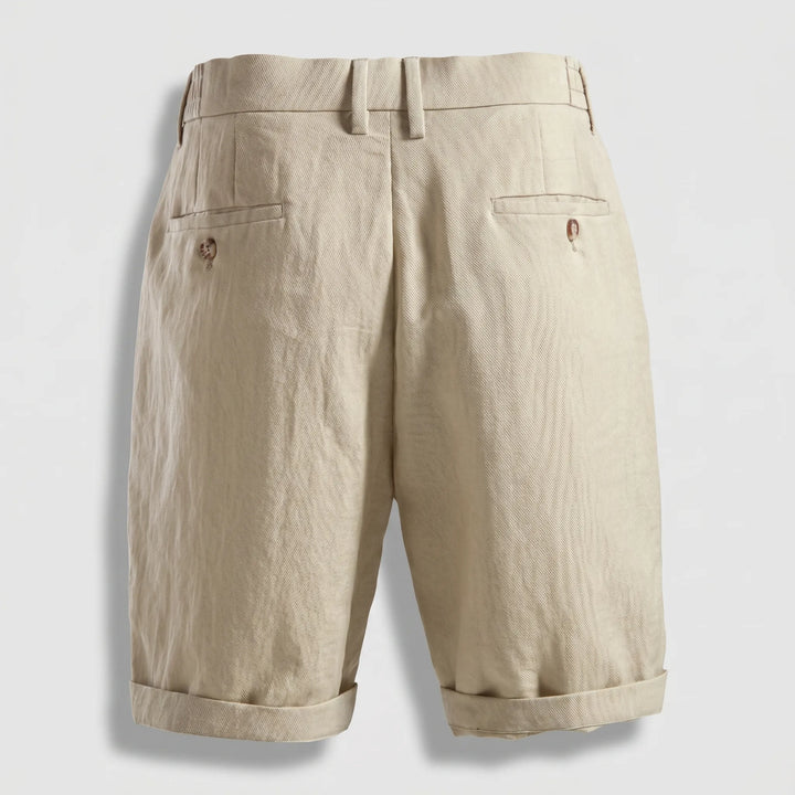 Men’s Pleated Linen Look Shorts – Tailored Summer Fit