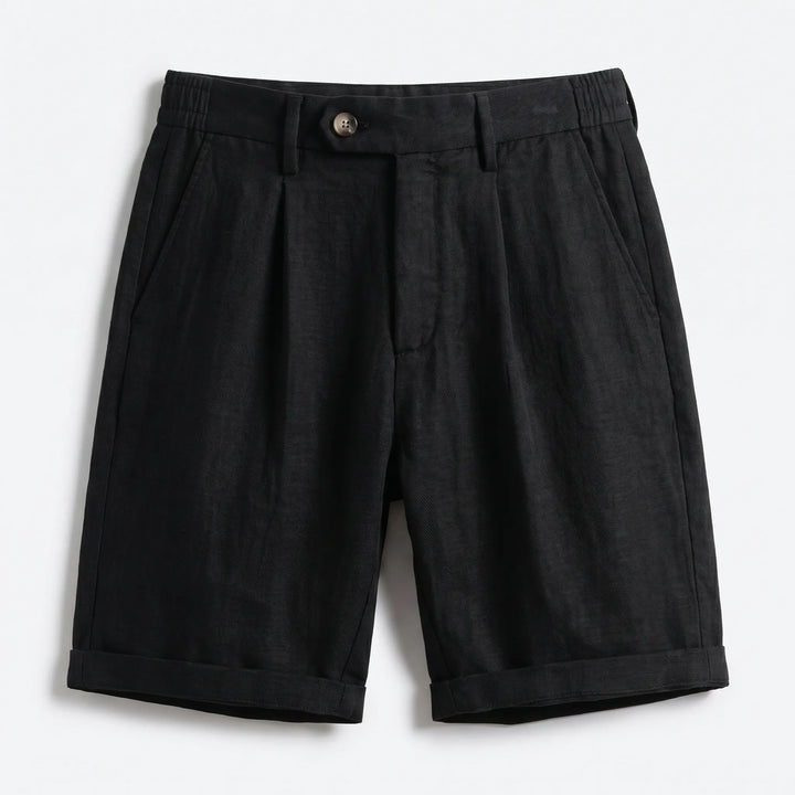 Men’s Pleated Linen Look Shorts – Tailored Summer Fit