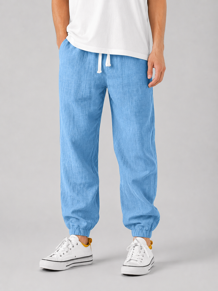 Men’s Relaxed Fit Linen Style Trousers – Summer Comfort Style