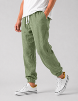 Men’s Relaxed Fit Linen Style Trousers – Summer Comfort Style