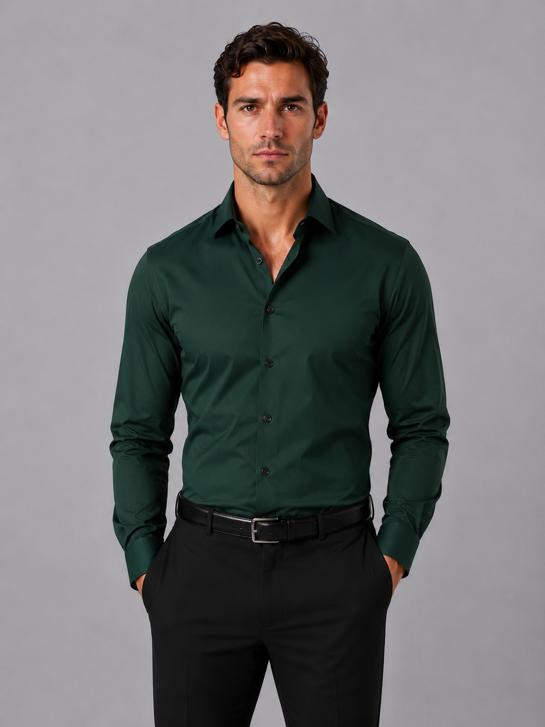 Men's Slim Fit Dress Shirt – Long Sleeve Smart Formal Shirt