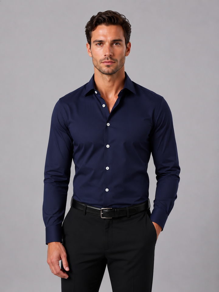 Men's Slim Fit Dress Shirt – Long Sleeve Smart Formal Shirt