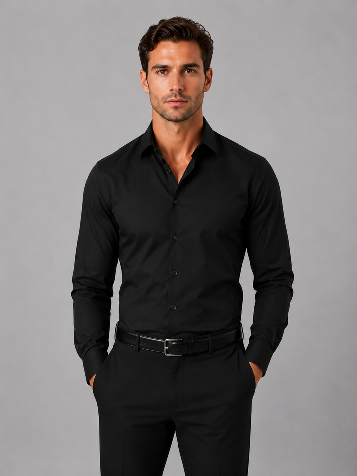 Men's Slim Fit Dress Shirt – Long Sleeve Smart Formal Shirt