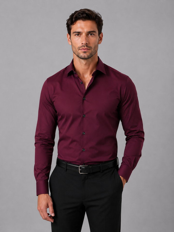 Men's Slim Fit Dress Shirt – Long Sleeve Smart Formal Shirt